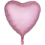 Pink heart-shaped foil balloon on a white background