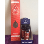 Boxes of Aromar incense sticks and aromatic oil bottles