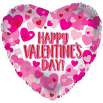 Heart-shaped Valentine's Day balloon with pink hearts and text