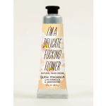 Tube of hand cream with floral-themed label