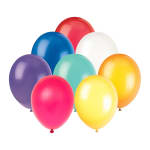 Assorted colorful balloons on a white background