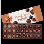 Box of assorted chocolates with a ribboned lid