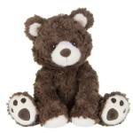 Brown teddy bear plush with white muzzle and paw pads
