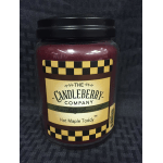 Jar candle labeled Hot Maple Toddy