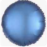 Round blue foil balloon on a white background