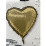 Gold heart-shaped foil balloon on packaging
