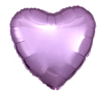 Lavender heart-shaped foil balloon on a white background
