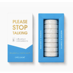 Boxed set of shower steamers with white and blue packaging