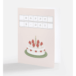 Birthday card with a cake illustration and "HAPPY B-DAY" text
