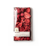 Wrapped chocolate bar topped with dried red berry pieces