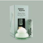 Mint-colored lip care duo box with balm, scrub, and jar