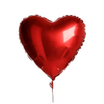 Red heart-shaped balloon on a white background