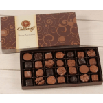 Box of assorted chocolates in a decorative gift box