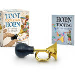 Novelty horn toy with two illustrated boxes