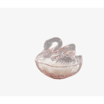 Glass Swan Candle Frosted Peony 4.5 oz