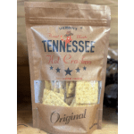 A bag of Sherman’s Tennessee hot crackers on a wooden surface.