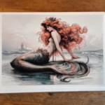 Mermaid Posing Above Water Card