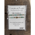 Packaged beaded bracelet set with a small cross charm