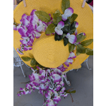 Hats and dendrobium silk orchids.