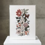 Floral-themed card with the word "BLOOM" and butterfly artwork