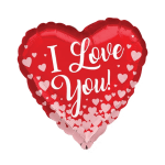 Heart-shaped red balloon with "I Love You" text and pink hearts