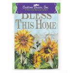 Decorative sign with sunflowers and the words "Bless This Home"