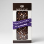 Box of sea salt caramel chocolate bark
