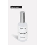 Bottle of scented room spray with a silver cap