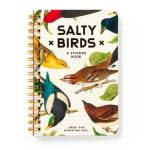 Spiral-bound sticker book with illustrated birds on the cover