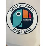 Card Isle greeting cards logo printed on a white tote bag