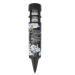 Black memorial solar light stake with floral and butterfly decoration
