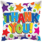 Colorful thank you pillow with star pattern