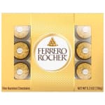 Box of Ferrero Rocher hazelnut chocolates