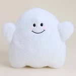White plush ghost toy with a smiling face