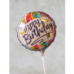 8" Mylar Happy Birthday Balloon