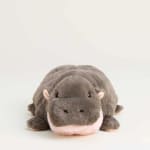 Plush hippo toy on a plain white background