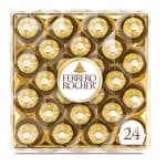 Box of Ferrero Rocher chocolates in gold wrappers