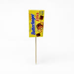 Butterfinger candy bar package on a wooden pick