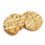 Two iced cookies on a white background