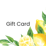 Green gift card with lemon and leaf design