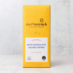 Yellow box of Moonstruck milk chocolate salted toffee