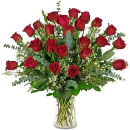 Vased Red Roses Three Dozen By Lapelle S Flowers Gifts
