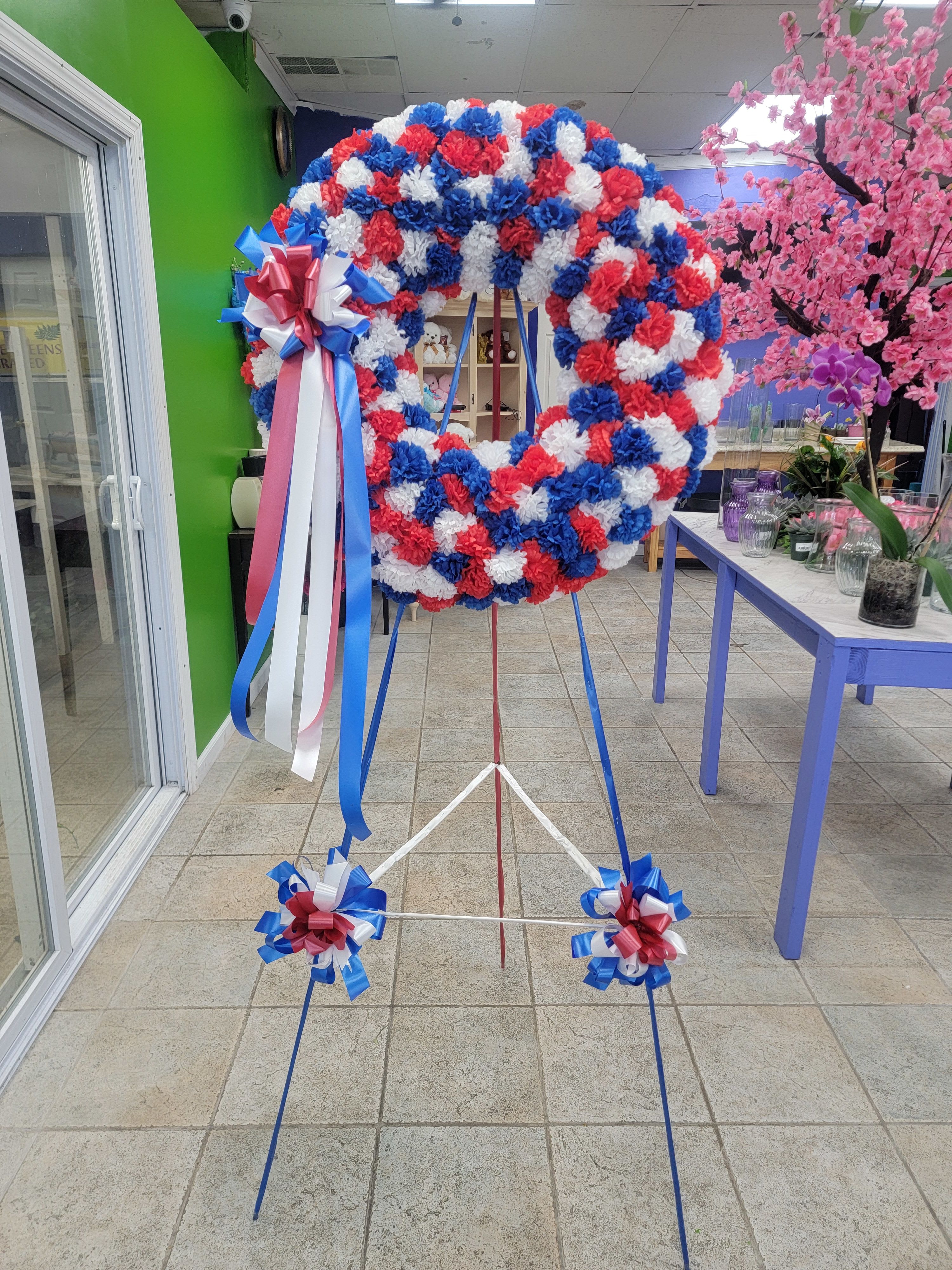 Commemoration  - Plastic wreath for 4th of July or September 11