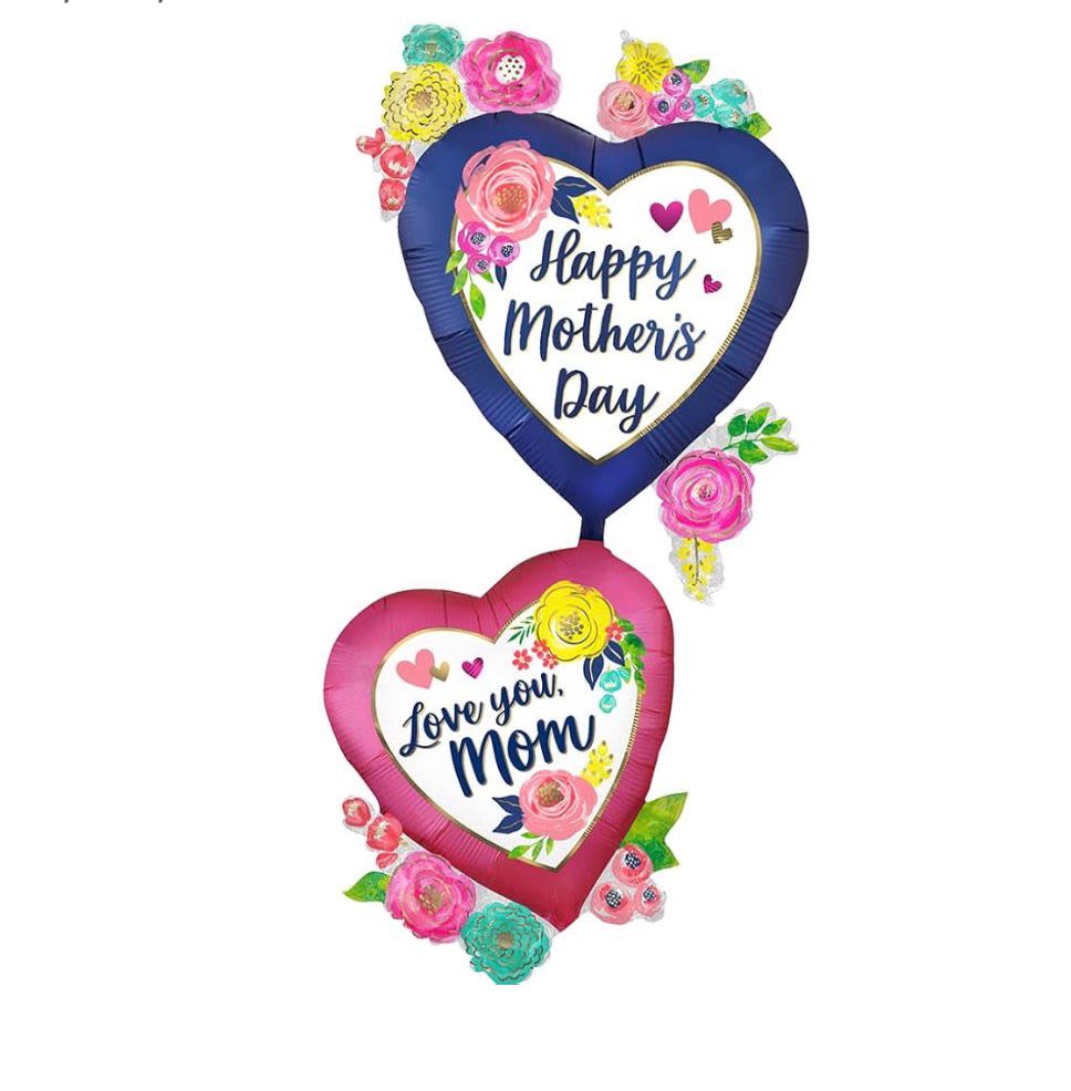 Happy Mother's Day Balloon Floral Stack - 1 Decorative Giant Balloon Over 5ft. Tall 25 in x 52 in (63 cm x 132 cm)