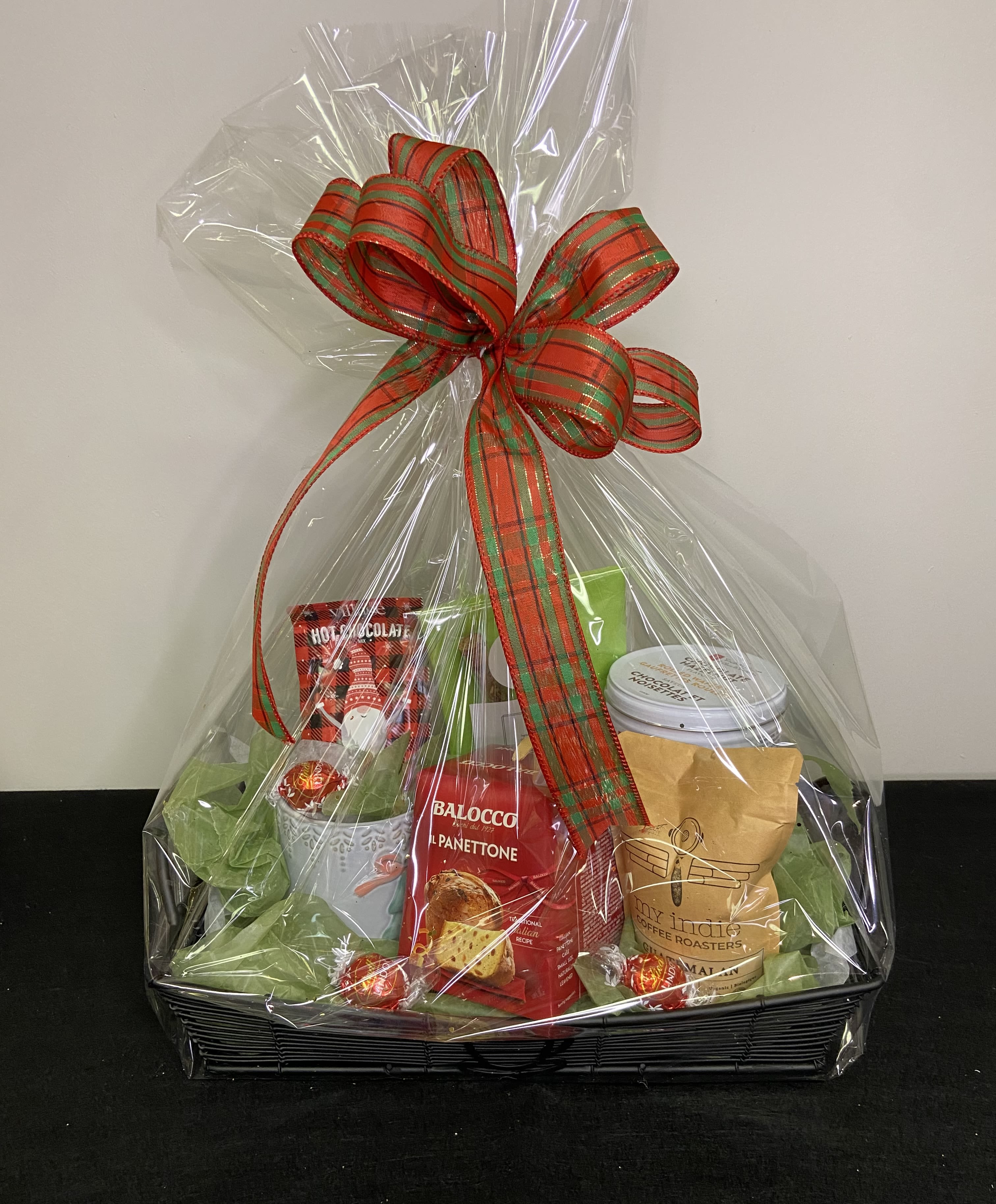 Christmas Goodies Basket by Chasing Petals - Don't know what to get your friend who has everything? Why not a mixed goodies basket including a keepsake winter mug, hot cocoa, tea and coffee (a little something for everyone), chocolate and cookies? We include coffee and tea from local vendors in York Region - you won't be able to go back after one taste! 