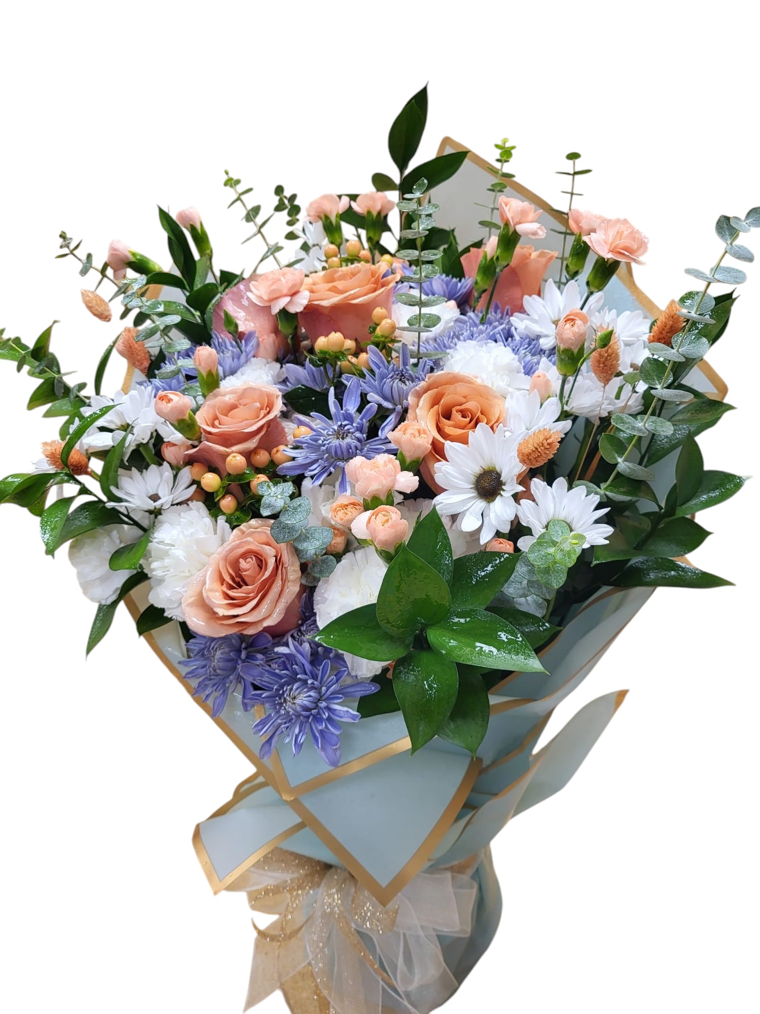 Peachy Day - Wrapped Bouquet