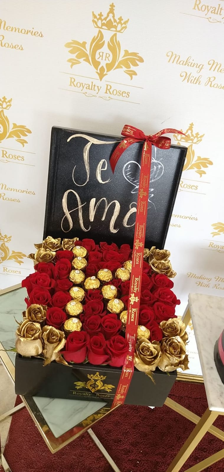 BOX 30X30 ROSES AND FERRERO INITIAL in Harlingen, TX