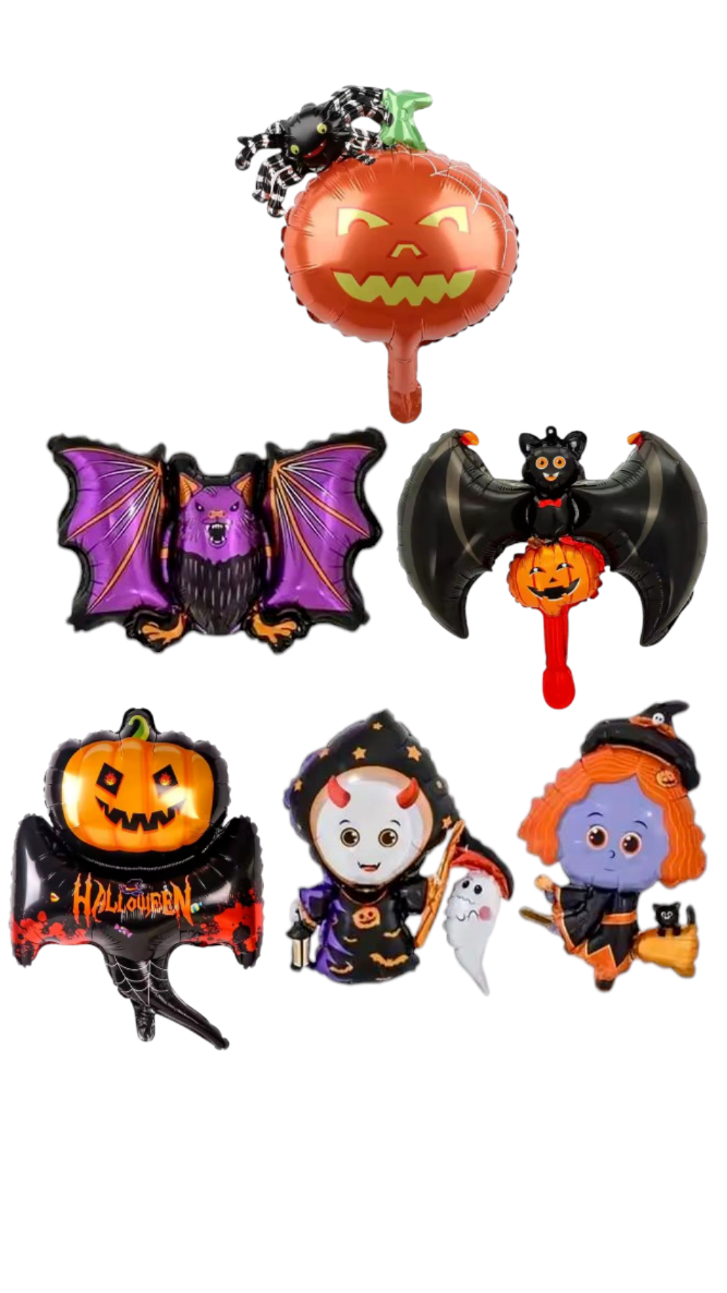“Mini Mischief Makers” – Halloween Foil Balloon Familiars   - Each one’s got a story. Each one’s got a vibe. These Halloween foil balloons aren’t just decorations—they’re bite-sized icons of chaos, charm, and cosmic spookery. Whether you’re building a boo basket, styling a shelfie, or gifting a little haunted joy, these characters bring the drama in miniature form.  - Pumpkin Creeper: Jack-o'-lantern with a spider sidekick—he’s got secrets and sticky plans.   - Bat Babe (Purple Wings): Fierce, flirty, and ready to flap into your life with zero chill.   - Bat Babe (Pumpkin Chest): Smiling troublemaker with a squashy heart and winged ambition.   - Fiery Font Freak: That blazing “HALLOWEEN” energy—bold, loud, and spellbound.   - Ghost-Hugging Ghoul: Lantern lit, ghost in hand, and a cloak full of cosmic mystery.   - Witchy Wonder: Orange-haired enchantress with a broom and a black cat—she’s casting looks and spells.   Perfect for:   - Boo baskets with bite   - Trick-or-treat swaps   - Boutique displays   - Spooky shelf styling   - Gifting with a wink and a cackle  Warning: May cause spontaneous decorating, emotional attachment, and naming rituals. Adopt responsibly.