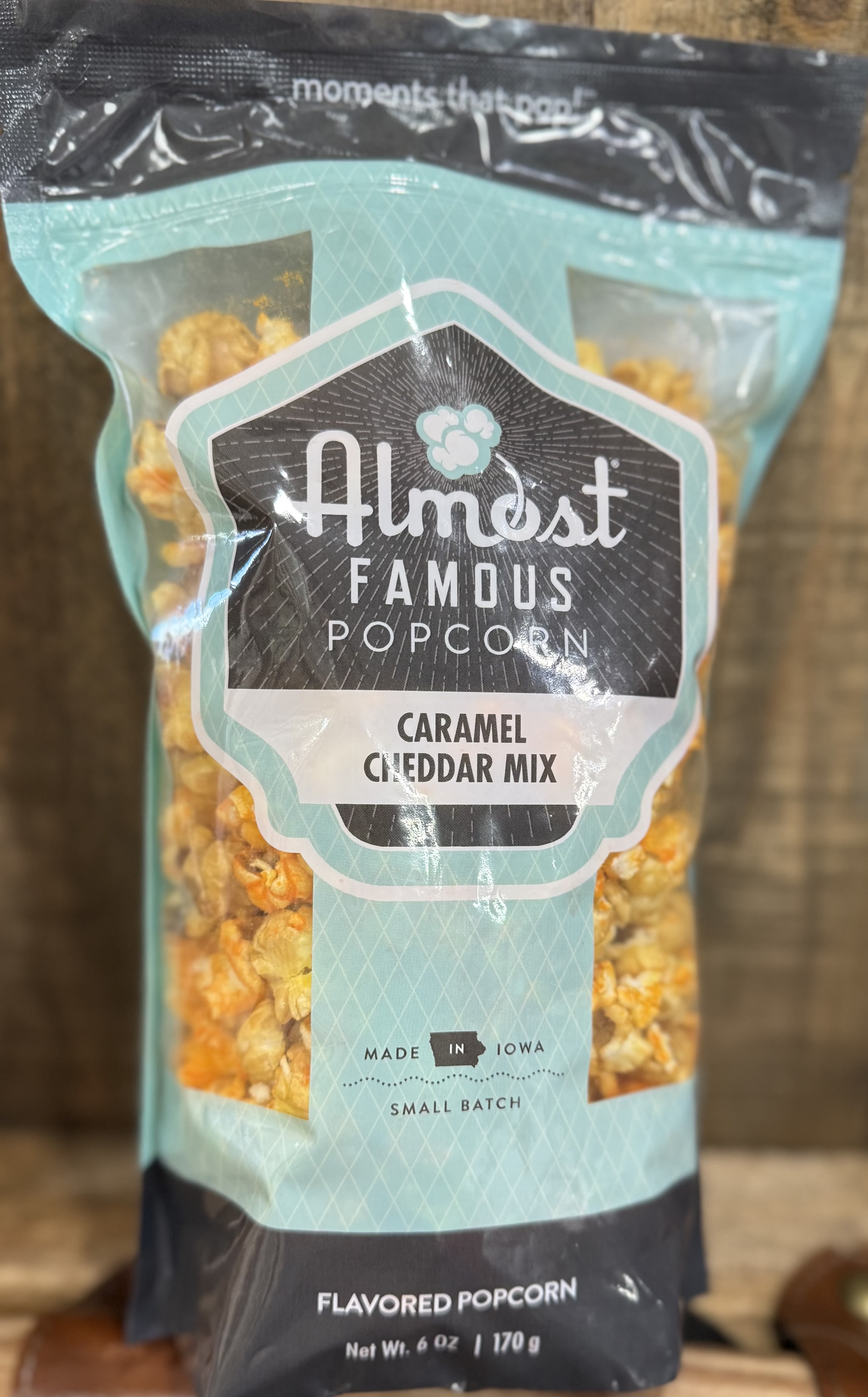 Almost Famous Popcorn Caramel Cheddar Mix - 8.64 oz of Almost Famous Popcorn