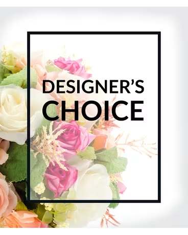 Designer’s Choice floral arrangement with pink and white roses